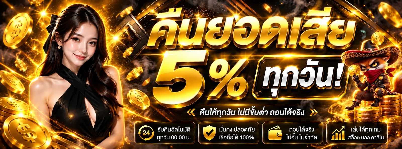 แบนเนอร์ข้อมูลคืนยอดและความปลอดภัย ALPHA345
